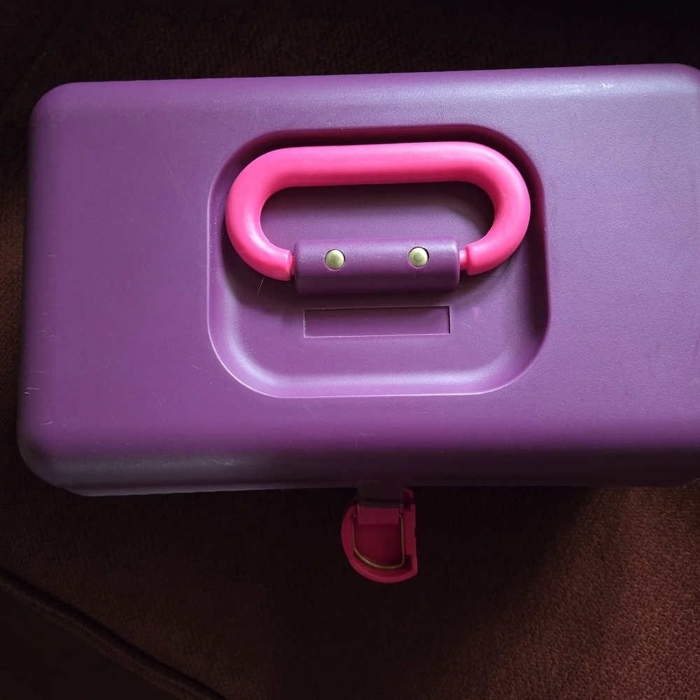 Vintage 90s Caboodle Hard Makeup Case #2602 Green Purple